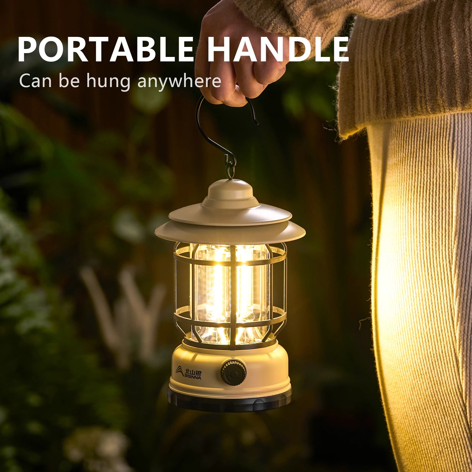 BISINNA Camping Lights Long Endurance Outdoor Tent Lights Rechargeable/Battery Waterproof Camping Lights Retro Atmosphere Lights