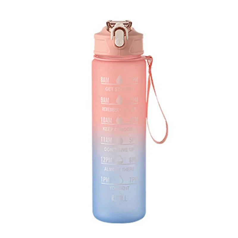 800ML Sports Water Bottle with Time-Tracking Straw Leak Proof Locking Flip Cover for Easy Carry Ideal for Outdoor Adventures