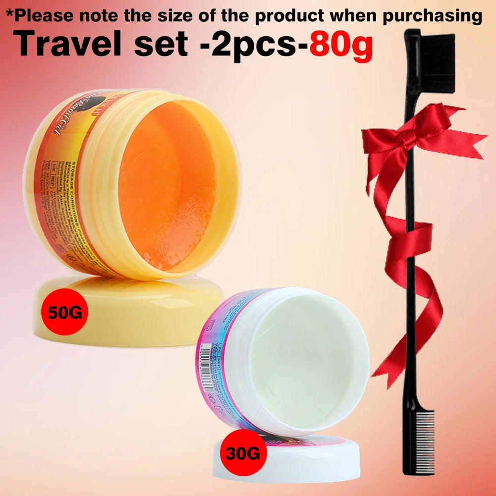 Edge Control Gel Set Hair Braiding Gel Biotin Anti Break Hair Wax Non-Greasy Hair Styling Cream Anti-Frizz Wax Stick For Wig