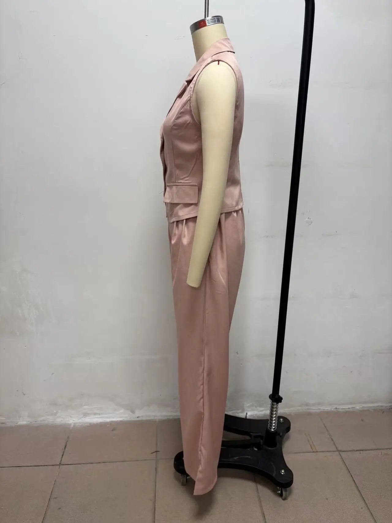 2026 Summer Women Two Piece Set Single-breasted Sleeveless Vest Top And Trousers Pants Set Suit Office Ladies Suits