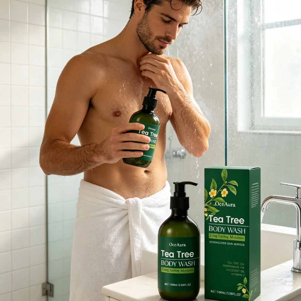OceAura Tea Tree Body Wash Nourishing Skin Gentle Care Wash Away Dirt Eliminate Body Odors Strengthen Skin Barrier Shower Gel
