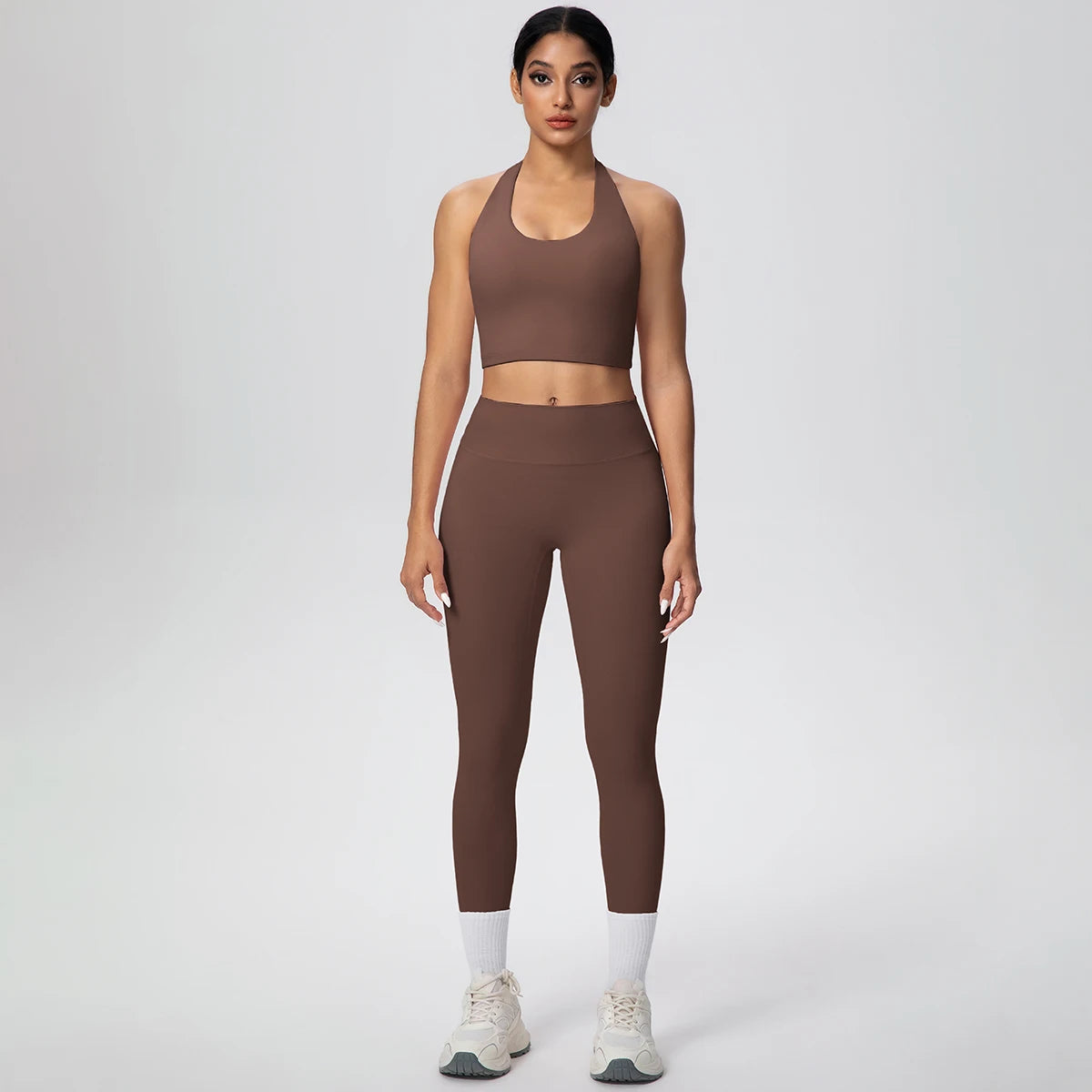 2PCS/set Yoga Set for Woman's Sexy Backless Halter Bra Sports Top Quick Drying Legging Summer Gym Fitness Pants Yoga Set