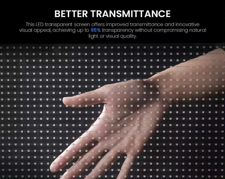 P4 LED Transparent Flexible Display High Transparency Foil Film Led Video Wall Film Display Transparent Panels