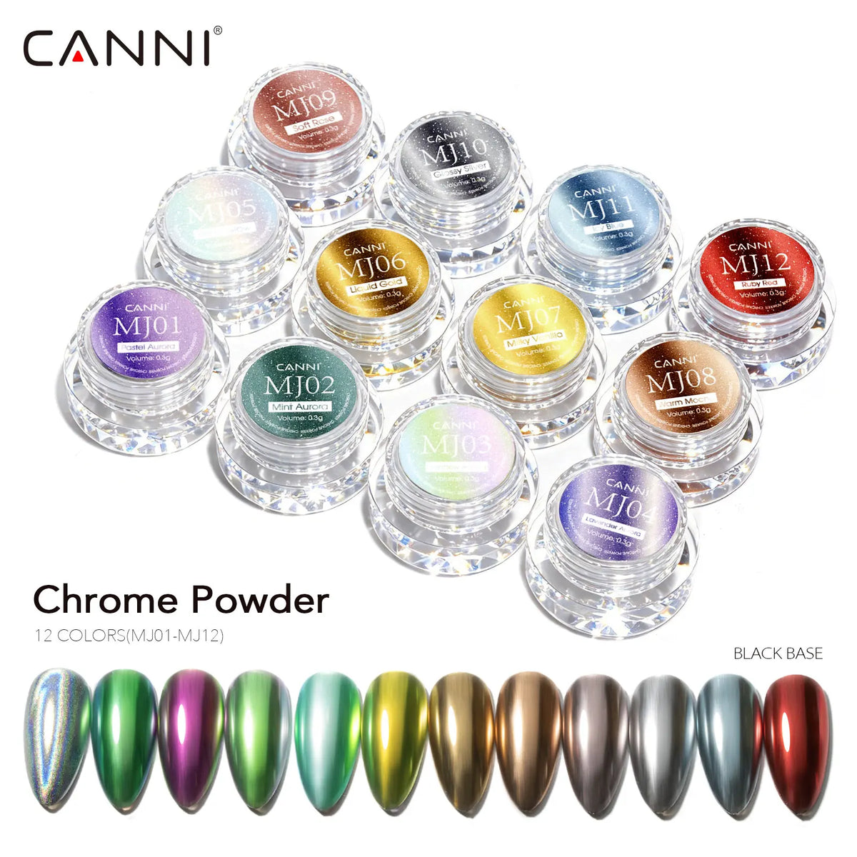 CANNI Top Coat for Chrome Powder 9ml Easy Apply with Stronger Mirror Effect Mirror Metallic Pigment for Gel Nail Art Salon