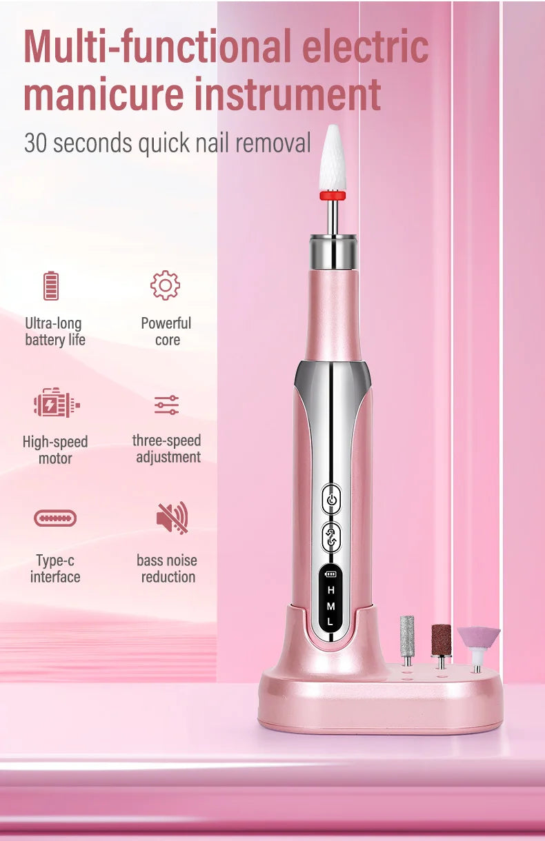 Portable Electric Nail Drill Machine, New Nail Polishing Machine For Shaping, Buffing, Removing Gel Nails, Multifunctional Manic