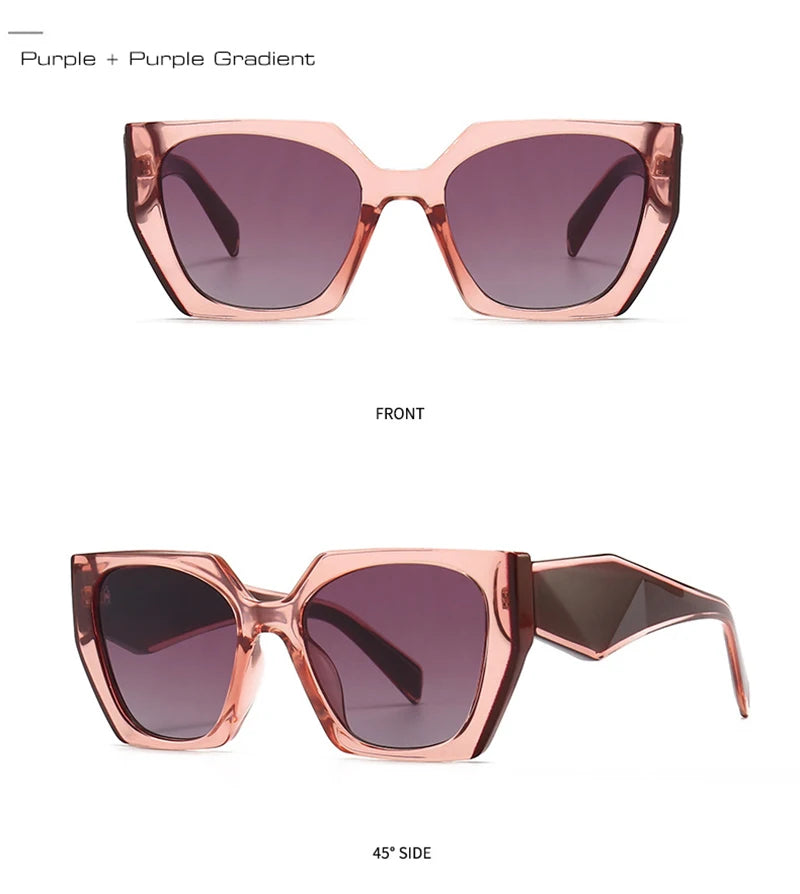 SHAUNA Retro Polygon Cat Eye Women Sunglasses Fashion Brand Designer Colorful Gradient Men Sun Glasses Shades UV400
