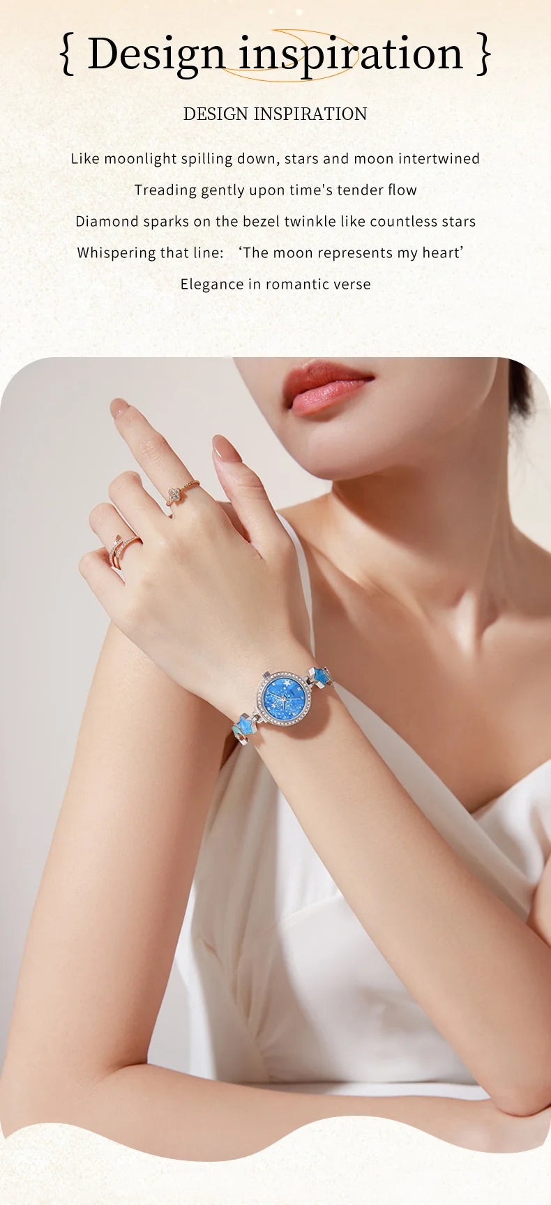 OLEVS Original Quartz Women's Watches Trendy Star Moon Diamond Dial Elegant Ladies Bracelet Wristwatches Luxury Woman Watch 5665
