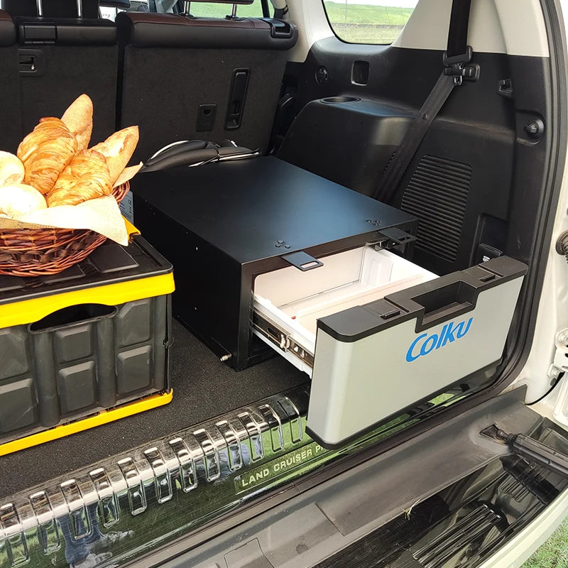Applicable to 12V 24V New Design Portable Outdoor Using 23L Drawer Car Refrigerator Fridge for Caravan