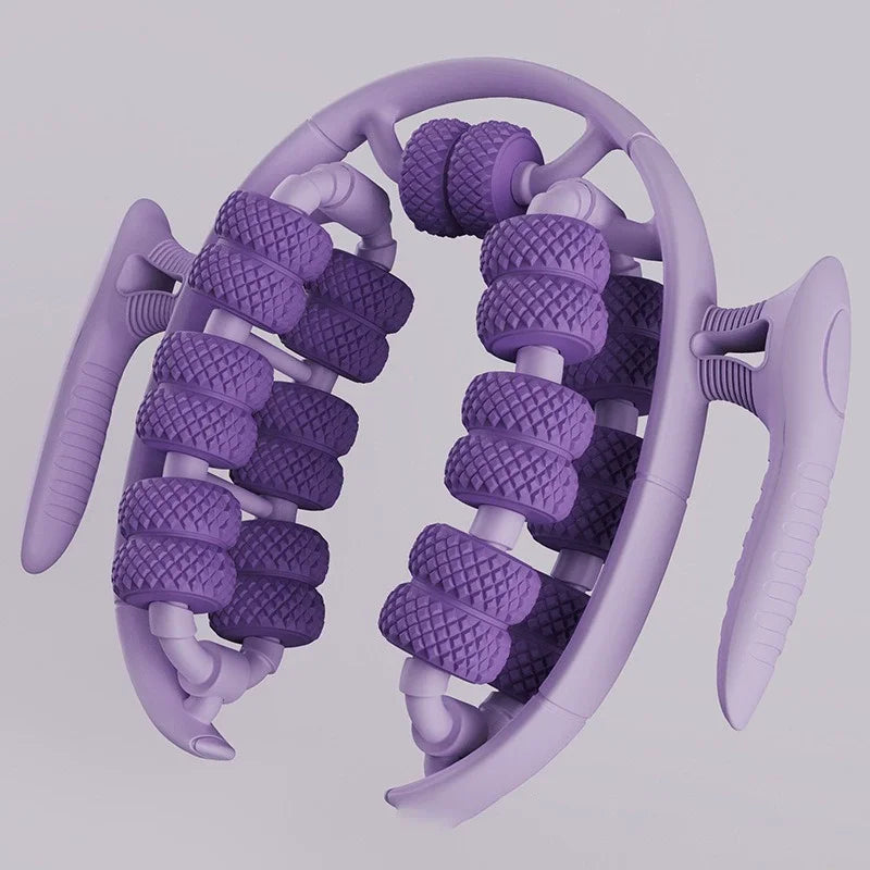 360° Massage Roller Dual Row Leg Slimming Clamp Hand Massager Simulator for Waist Leg Arm Buttocks Muscle Relaxation Health Care
