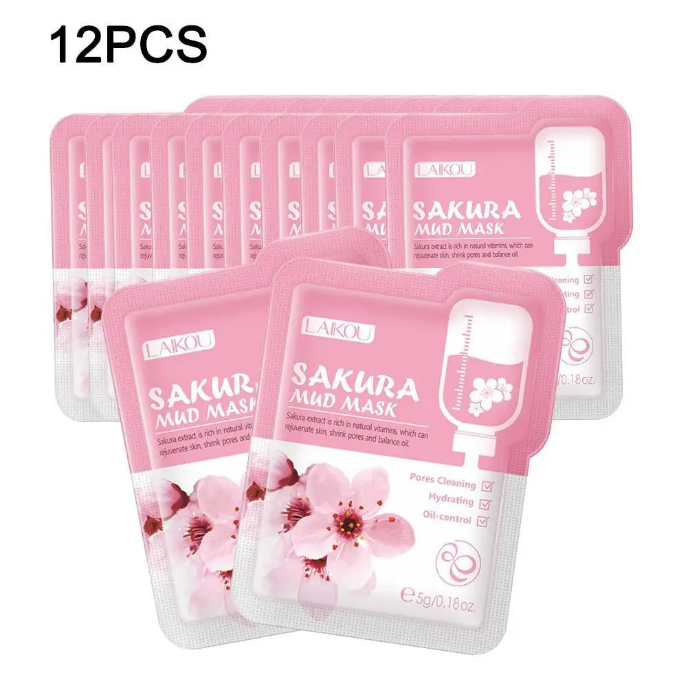 Sakura Mud Mask Brightening Hydrating Face Mask Skin Clean Facial Cleansing Clay Hydrating Anti Wrinkle Skincare 1/5/10pcs
