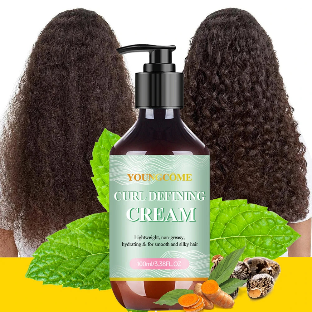 Curl Defining Cream for Curly Hair Styling Curling Moisture Lotion Anti Frizzy Bounce Sculpting Boost Hair Conditioner Care100ml