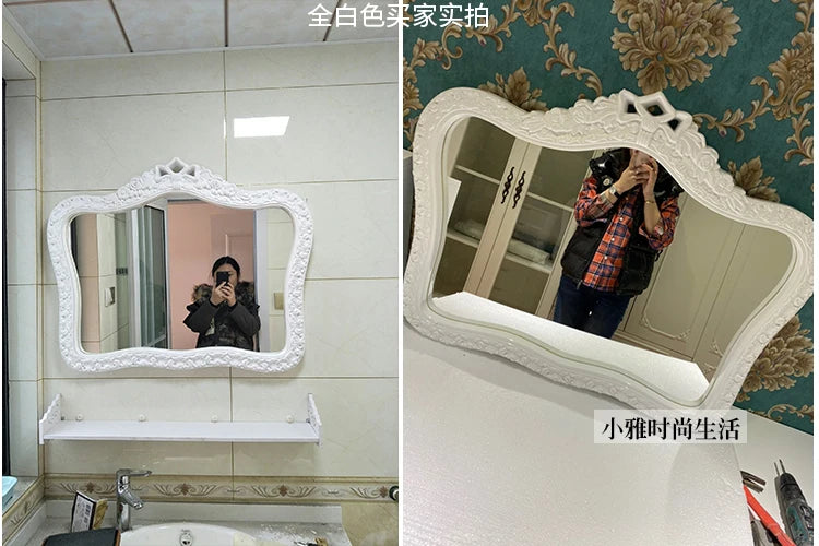 Bathroom Vanity Mirror Wall Unique European Creative Aesthetic Save Space Mirror Modern Simple Espejo Pared House Decoration