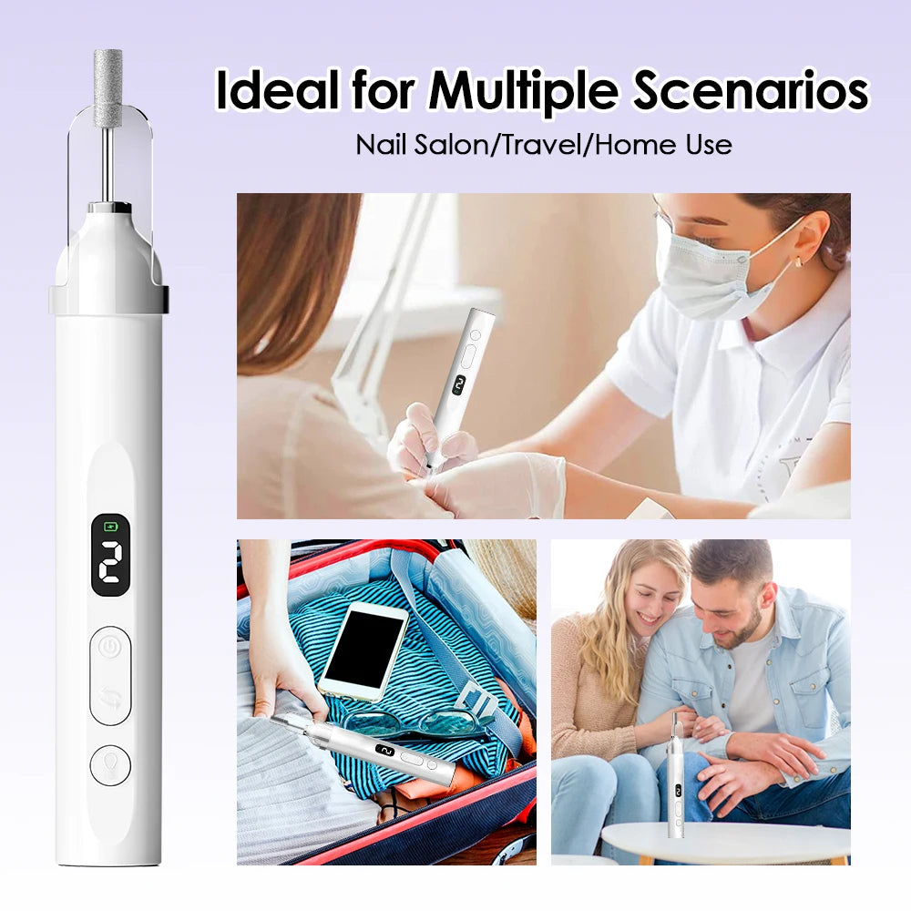 New 45000RPM Professional Electric Nail Drill Machine Low Noise Rechargeable Nail File Nails Accessories Gel Nail Polish Sander