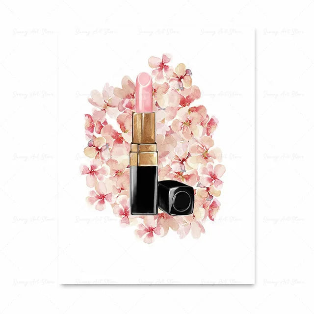 Abstract Fashion Girl DIY Diamond Painting New Lipstick Wall Art Makeup Perfume Bottle Embroidery Pink Paris Bedroom Home Decor