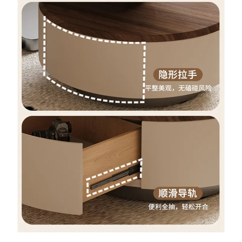 Light luxury solid wood leaf coffee table living room home antique special-shaped coffee table