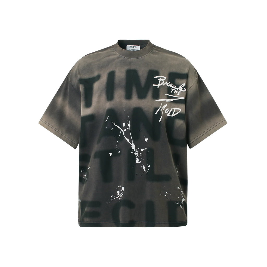 Hip Hop T-Shirt Men Streetwear 2025 Letter Graffiti Tie Dye T Shirt Harajuku Cotton Unisex Tops Tees Y2K Clothing