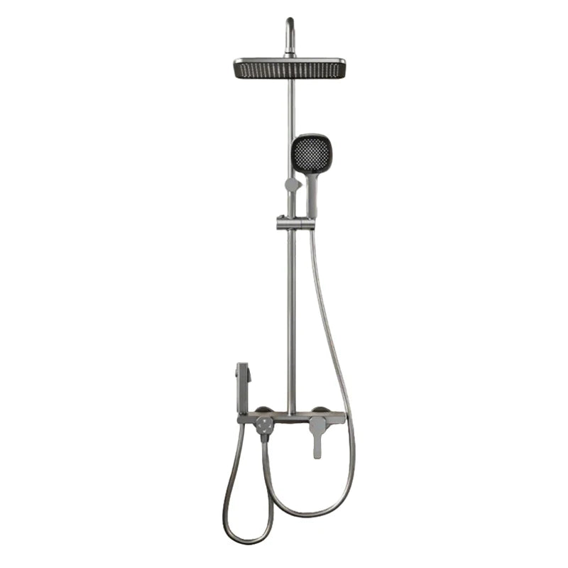 Gray Household MultiFunction Hot and Cold Water Shower Set Hotel Bathroom Bathtub Faucet Pressure Boosting Shower System Set