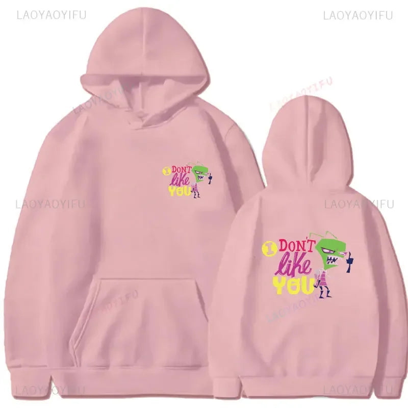 Happy Gir Classic Hip Hop Cool Thermal Hoodie Invader Zim Gaz Membrane Animated Leisure Tracksuit Autumn and Winter Fleeces