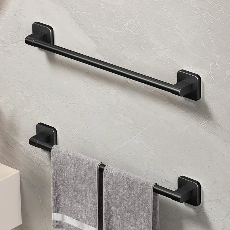 Wall Mounted Towel Rack Bathroom Storage Rack No Drilling Bathroom Horizontal Bar Towel Rack Kitchen Bathroom Accessories