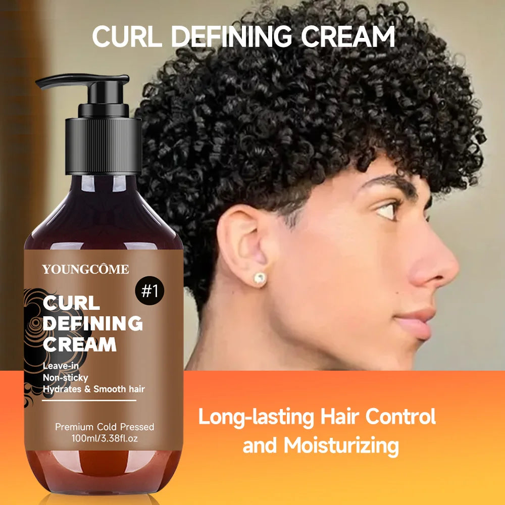 Curly hair Styling cream, moisturizing and smoothing formula, enhances the elasticity and shine of curly hair, easy to set 2025