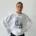 French Street Fashion Pure Cotton Long Sleeve Shirts Retro Letter Graphic Thin Sweatshirts Women Elegant Lady Tops Trendy Autumn