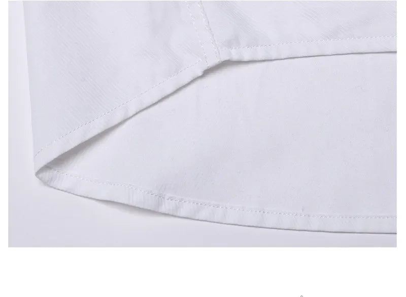 Plus Size 11XL 10XL Men's Business Shirt Casual Short Sleeve Summer Versatile Black-White Twill Plain Basic Social Formal 155KG