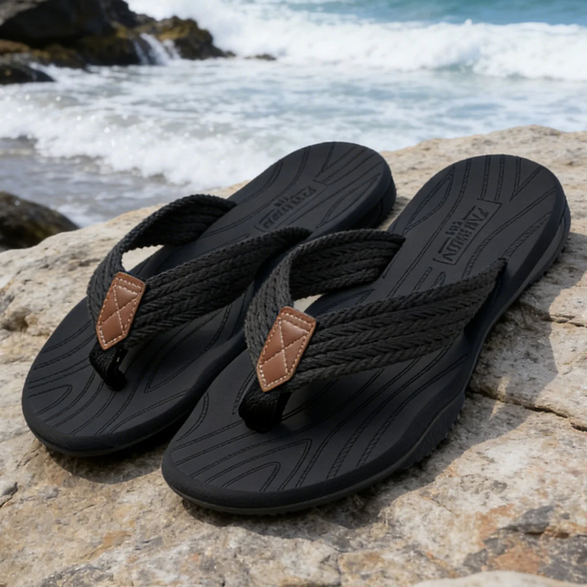 Men's flip flops TPR sole summer beach casual shoes breathable quick drying comfortable indoor and outdoor shoes