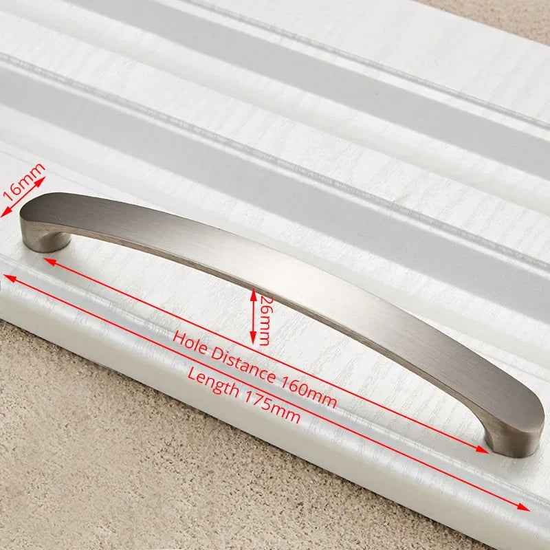 Modern Cabinet Handles Kitchen Door Handles Drawer Knobs Aluminum Alloy Wardrobe Door Handles Brushed Modern Style Hardware