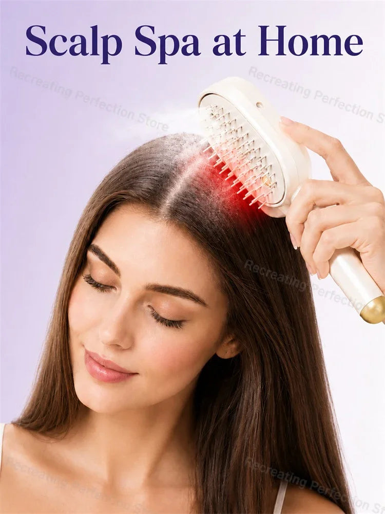 2026 Professional Hair Straightener Brush – No Heat Spray, Red Light Therapy, Scalp Massage, Cordless & Portable, Fast Charge