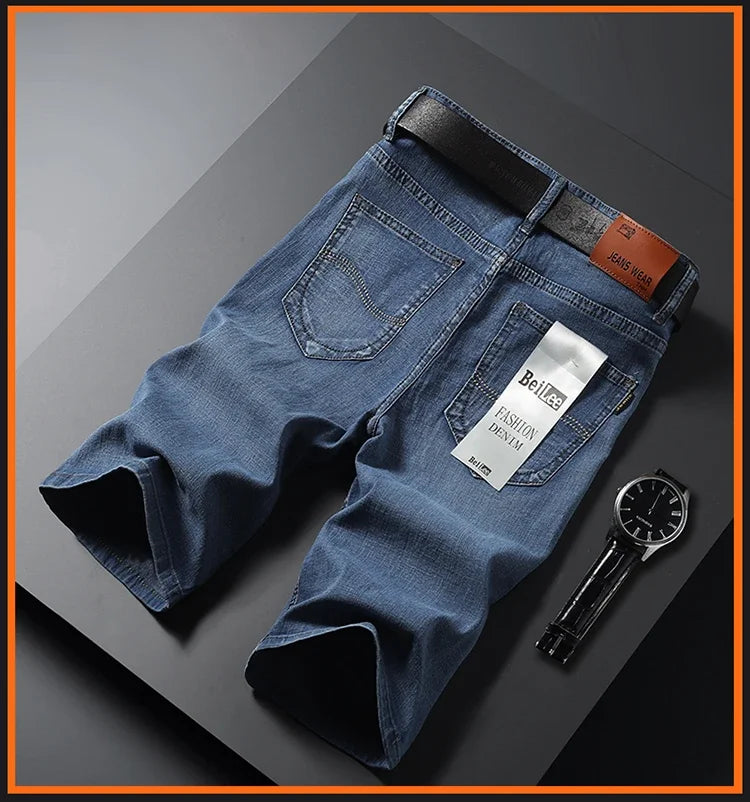 Men Classic Style Men's Slim Denim jorts Summer New Business Fashion Thin Stretch Short Casual jorts Male