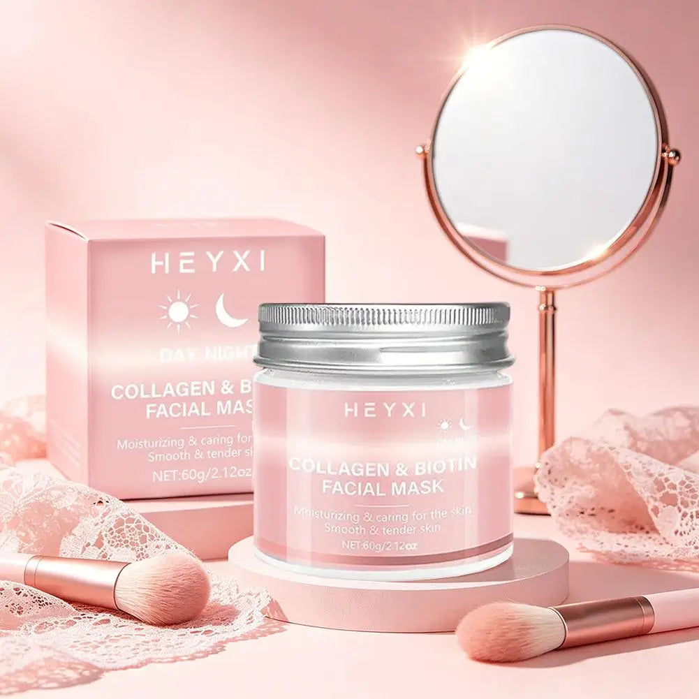 Hexyi Peel-Off Collagen Mask with Scraper Deep Nourishment Purify Pores Smooth Uneven Skin Tone Anti-Fatigue Face Skincare