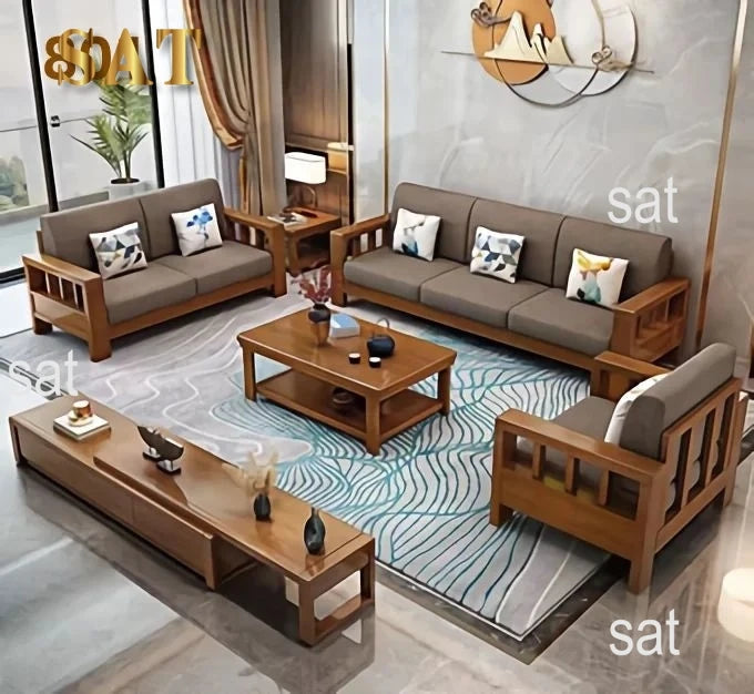 #Nordic Simple Modern Design Solid Wood Sofa for Living Room Furniture Sofa