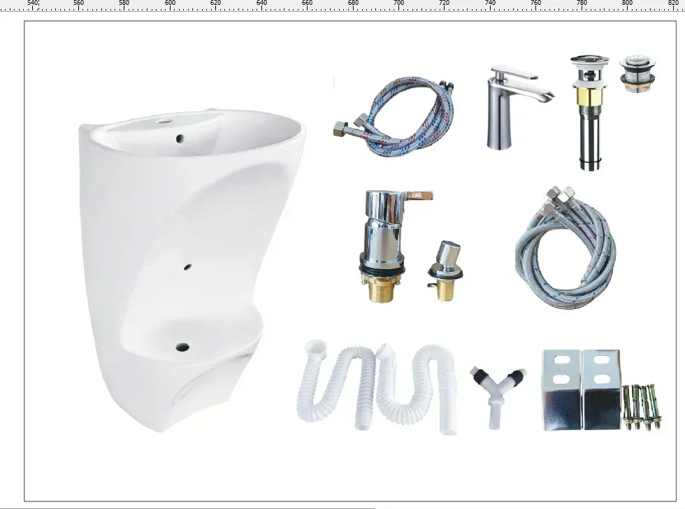 Wall Mounted Wudu Ablution Sink, Ceramic Foot Washing Station for Muslim Prayer