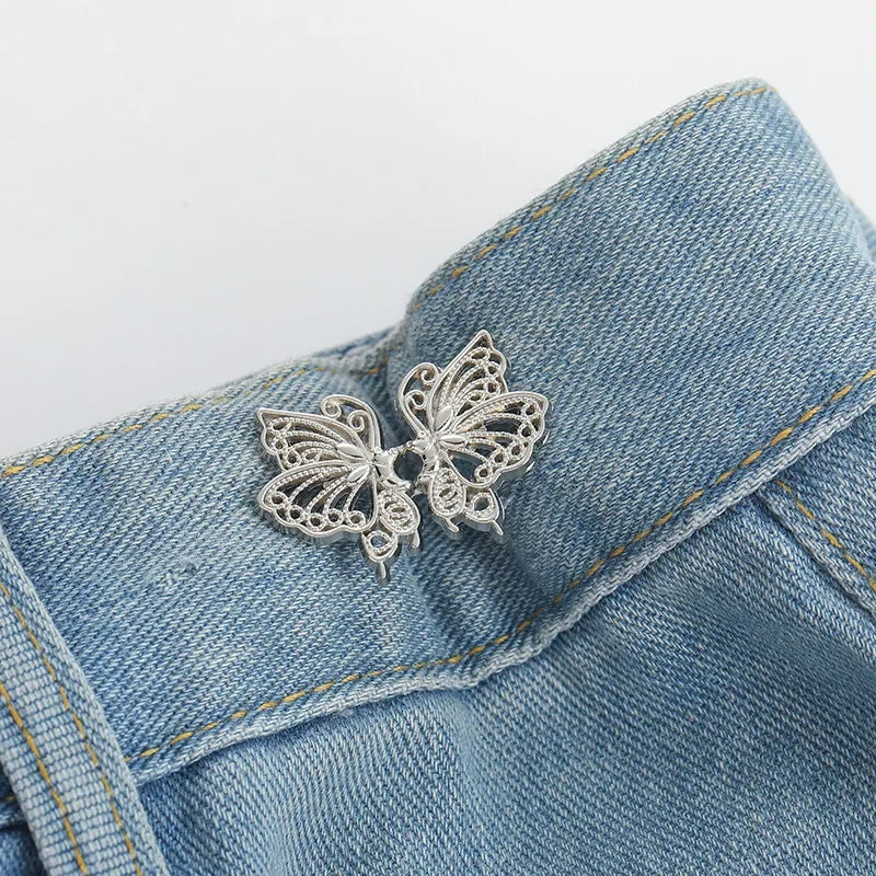 Bowknot Button Adjuster for Pants and Skirts Waist Tightener Adjustable Waist Buckle for Jeans No Sewing Required Easy To Use