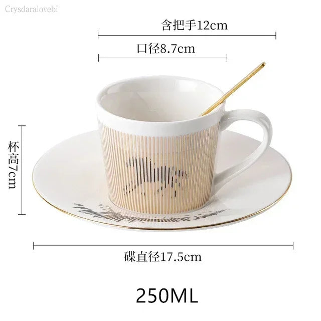 New Dynamic Mirror Reflection Cup Mug 250~300ml Home Drinkware Creative Ceramic Anamorphic Cup Coffee Tea Set Interesting Gift