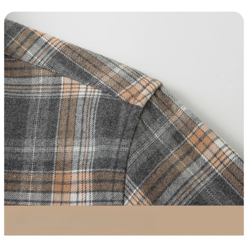 100% Cotton Flannel Shirt Long Sleeve, Plaid Winter Casual Shirt, Anti-Wrinkle Soft Brushed Fabric, Multi-Color Sizes M-4XL