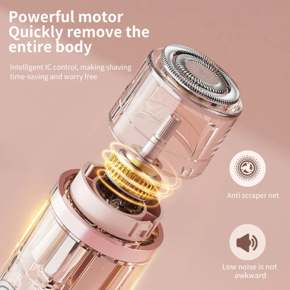 2-in-1 Women's Electric Shaver Double Headed Bikini Slimming Device Women's Hair Trimmer Facial Hair Removal Device