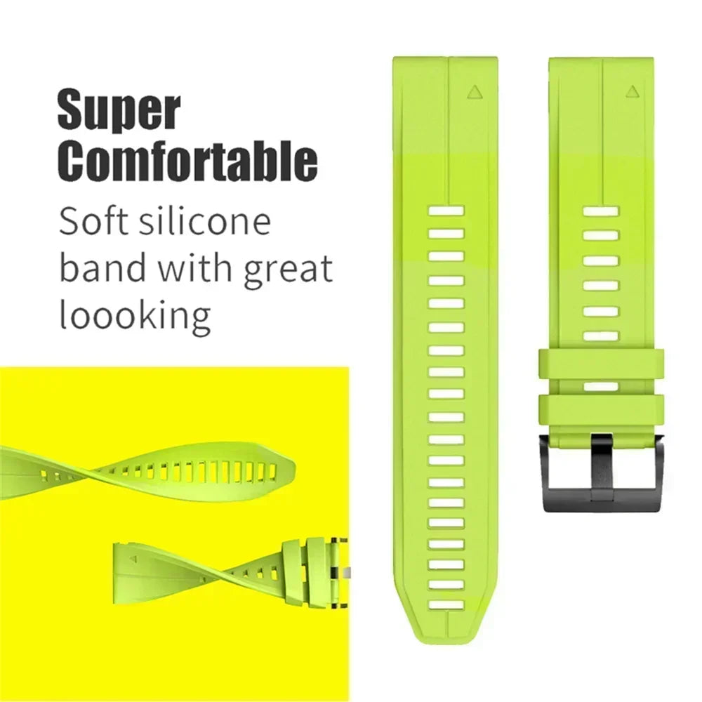 22mm 26mm Silicone Strap For Garmin Fenix 7X 7 Pro Solar/6X 6 Sapphire 5 5X Plus 3 3HR/Epix QuickFit WatchBand 1:1 Official band