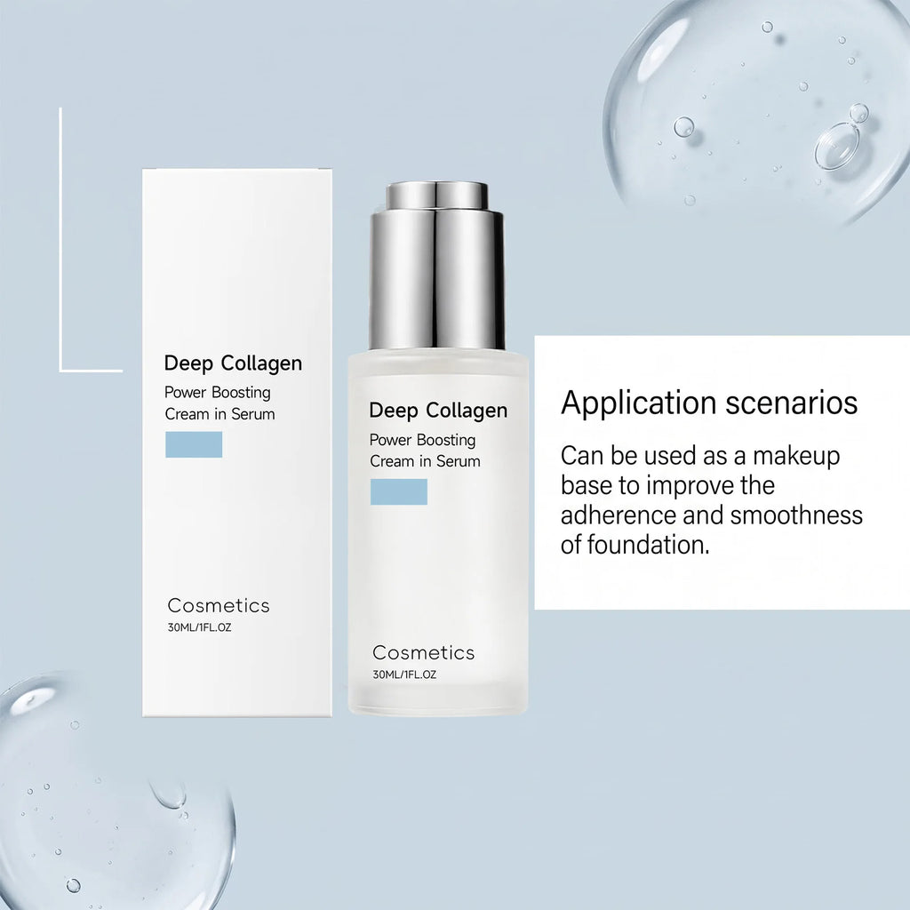 Deep Collagen Serum,Hydrating Smoother Skin Lift Face Skin Blur Fine Lines Anti-Wrinkles Boost Elasticity Plumping Serum