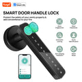 Tuya Smart Lock Fingerprint Door Lock With Handle,IC Card,App Control,Passcode Unlock Electronic Touchscreen Keypad