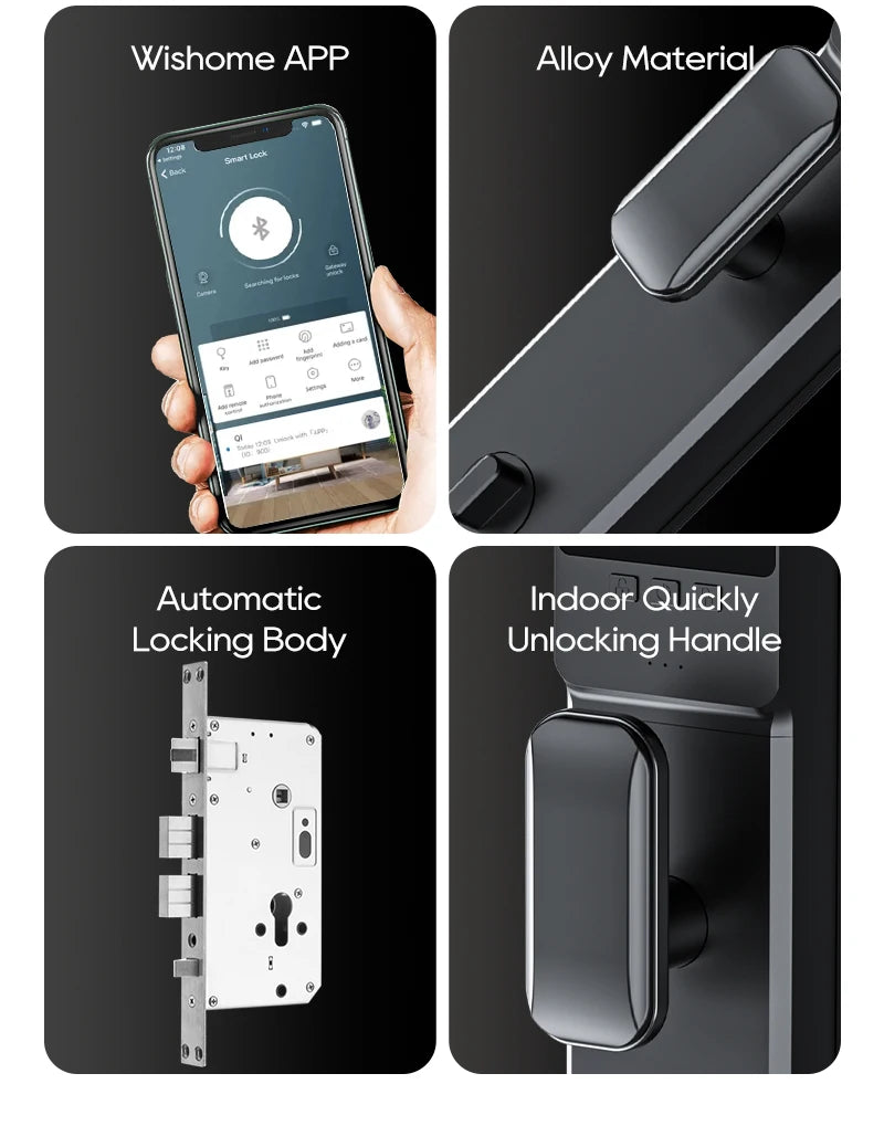 SANKESONG 3D Face Recognition Fingerprint Smart Door Lock WiFi Camera Electronic Lock Digital Electronic Key IC Card APP Unlock