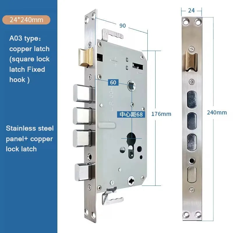 Stainless Steel Security Door Lock Body Smart Fingerprint Lock Body For Anti-theft  And 6068 Fingerprint Lock Body Accessories
