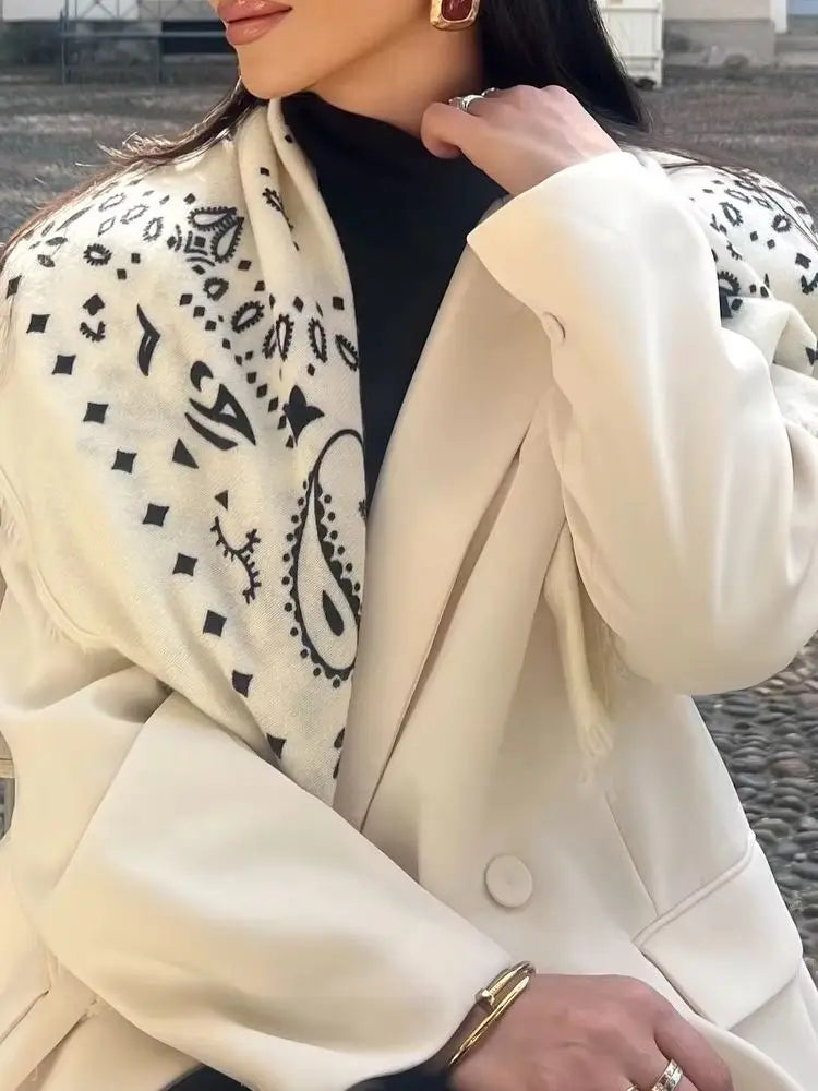Vintage Solid Paisley Bandana Scarf for Women Square Neck Head Scarf with Fringes All-match Edge Retro Headband Hair Wrap 2026