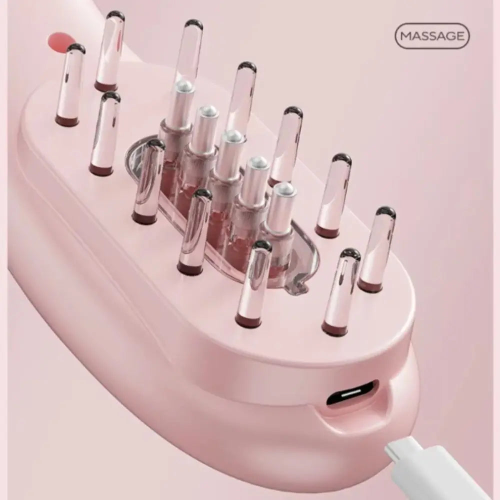High Frequency Vibration Hair Growth Massage Comb Hair Oil Dispenser Electric Design Red Light Comb 3 Modes Oil Applicator