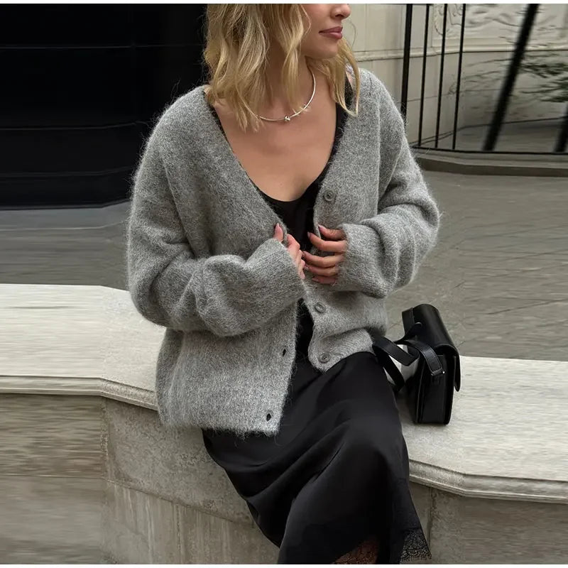 Casual Knitted Solid Cardigan Women Elegant Full Sleeve Single Breasted Sweater Female 2026 Autumn All-match Sweaters Lady