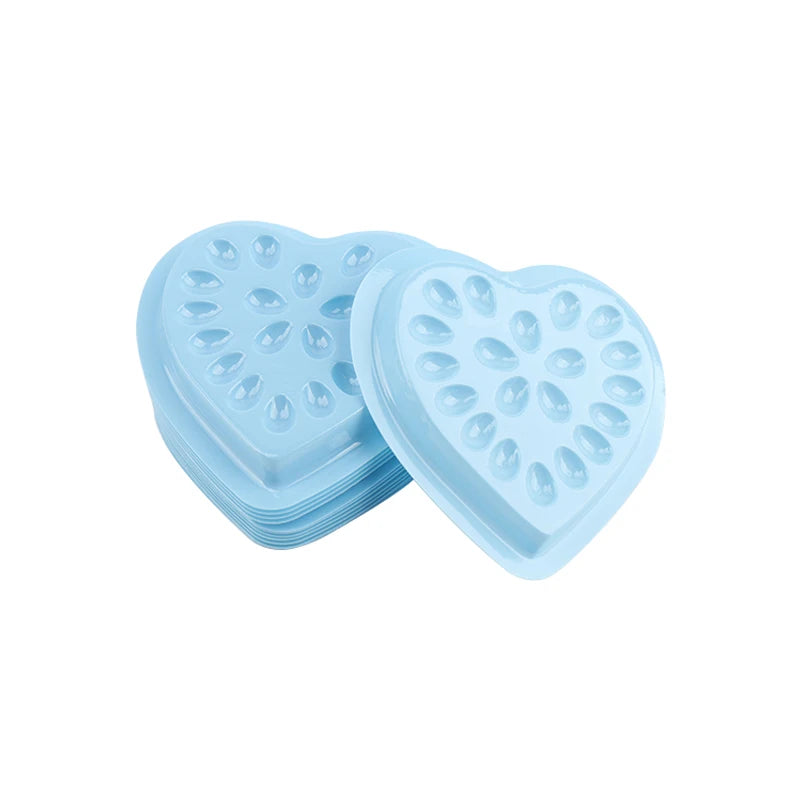 100 pcs Disposable Pvc Heart Shape Flower Holder Sticker Lash Glue Adhesive Pallet For Women Eyelash Extension Makeup Tools