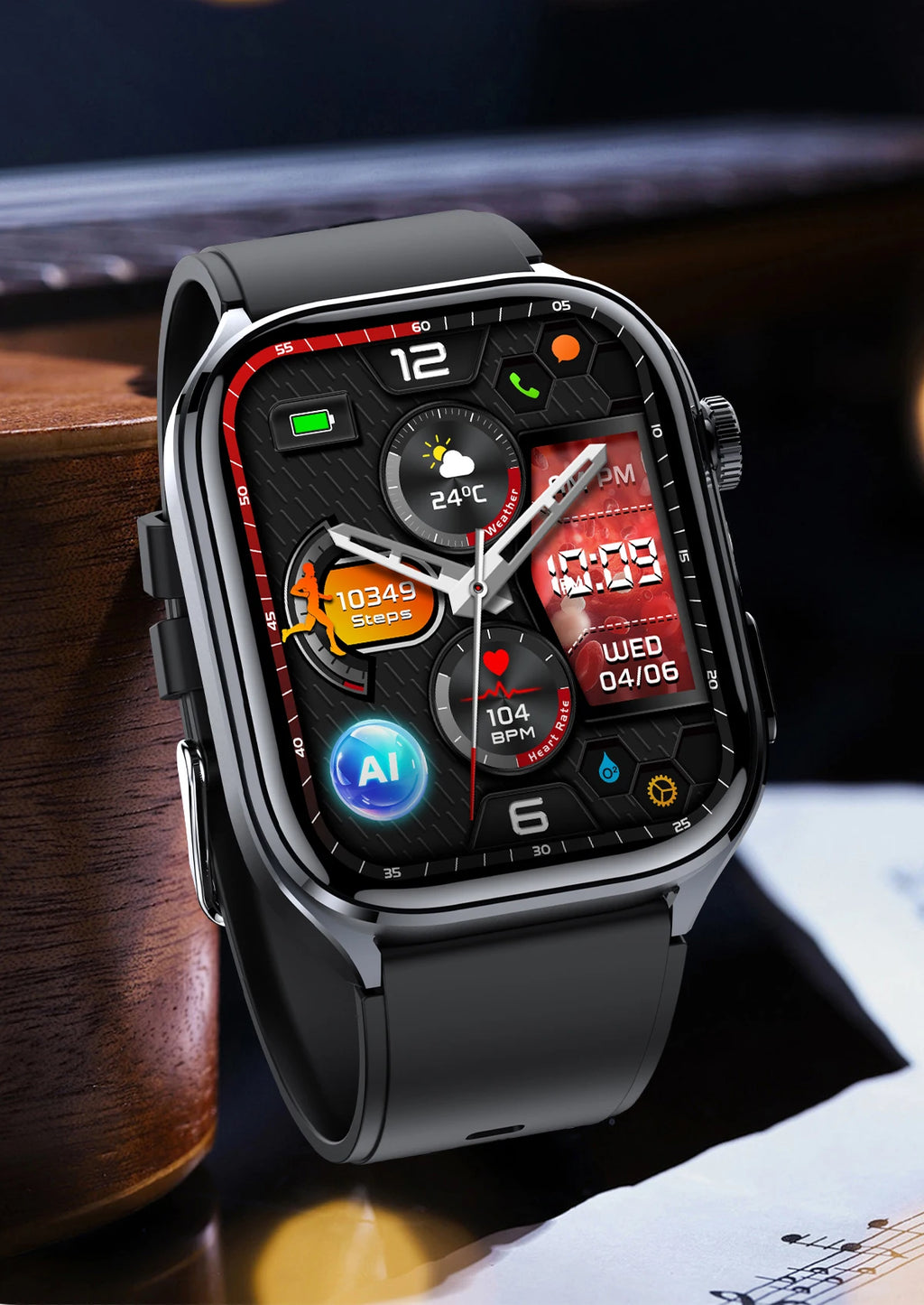 2026 New AI-Diagnosis Care Smartwatch Accurate ECG Uric Acid Lipids Blood Pressure Body Fat IP68 Waterproof Fitness Smartwatch