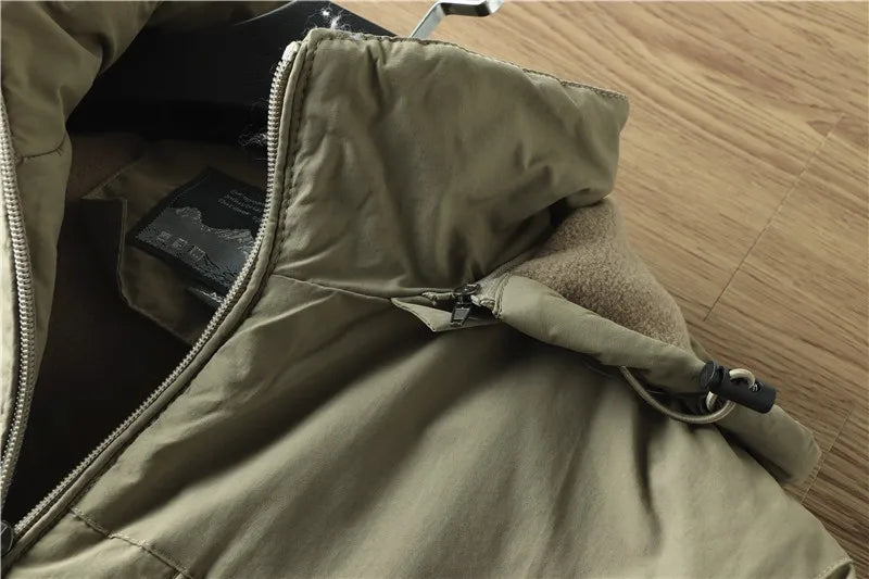 For autumn and winter, men's casual, detachable, hooded, windbreaker, loose and warm jacket