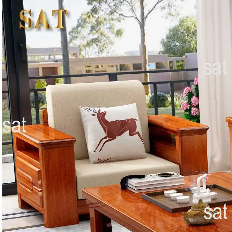 For Fashionnal Design Customized Corner Living Room Furniture Frame Wooden Sofa Set