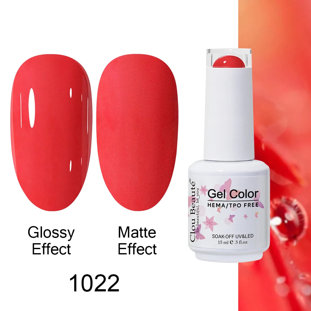 Clou Beaute HEMA TPO FREE Caramel Brown Wine Red Coffee Gel Nail Polish High Pigment Autumn Nail Art Full Coverage UV Varnish